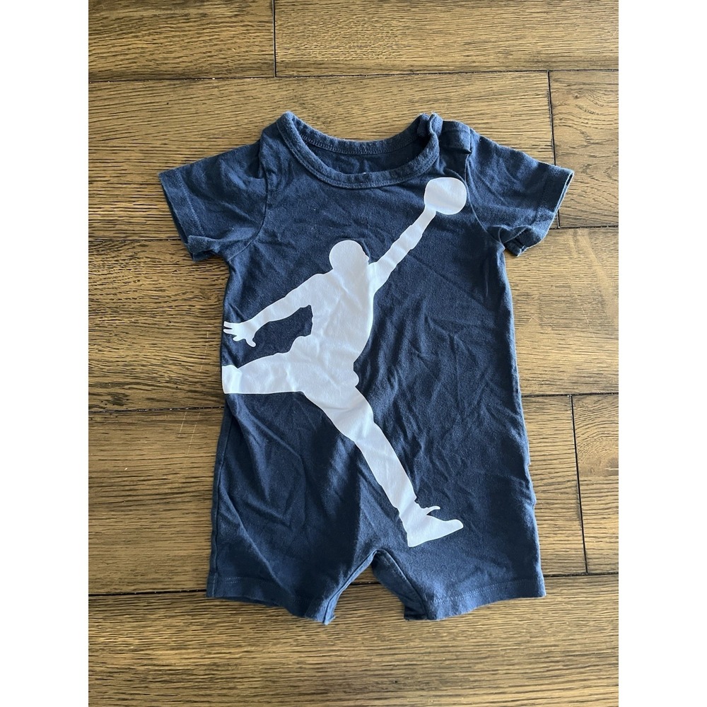 Jordan Air Jordan Jump Man Cotton Romper One-Piece 12M Navy